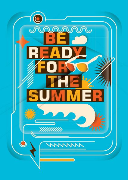 طراحی پوستر تابستانی انتزاعی وکتور