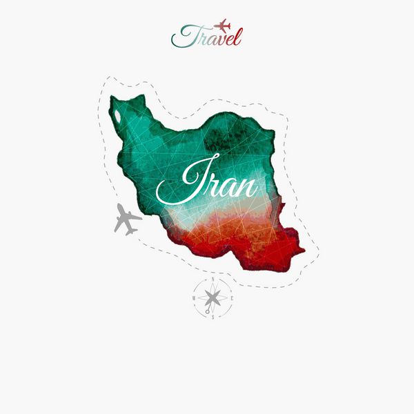 به دور دنیا سفر کنید ایران نقشه آبرنگ