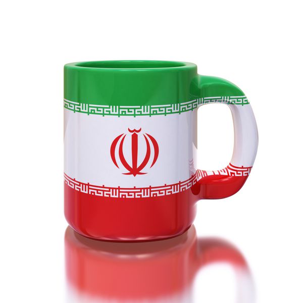 جام پرچم ایران در زمینه سفید