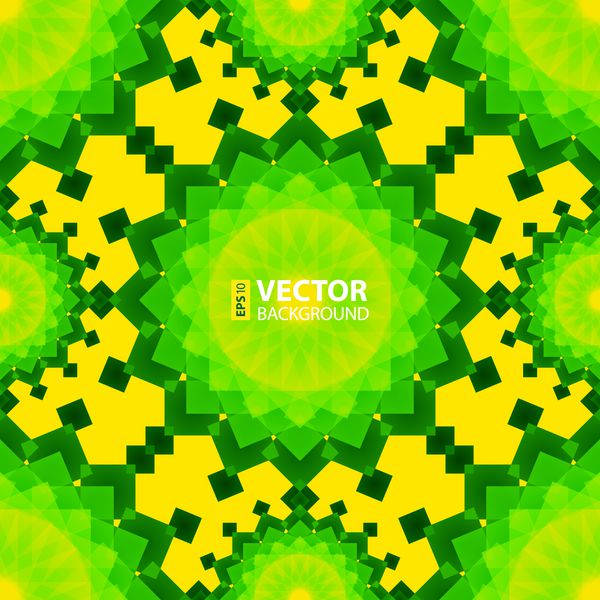 مستطیل های شفاف زرد و سبز با الگوی بدون درز زمینه زرد ترکیب شده اند