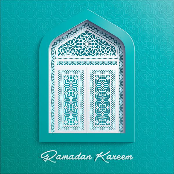 الگوی هندسی پنجره مسجد رمضان کریم