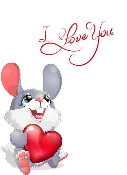 خرگوش خوب با قلب و کلمات دوستت دارم