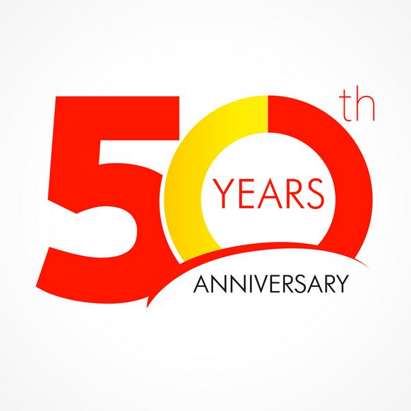 شماره 50 سالگرد لوگوی 50 ساله تبریک ساده قالب طراحی وب گرافیکی انتزاعی مجزا ارقام خلاق