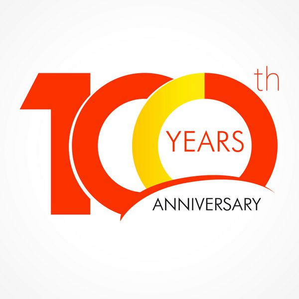شماره های صدمین سالگرد لوگو 100 ساله تبریک ساده قالب طراحی وب گرافیکی انتزاعی مجزا ارقام خلاق برچسب صد در صد کیفیت مفهوم تبریک مدرن