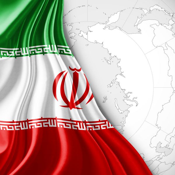 پرچم ایران با نقشه جهان