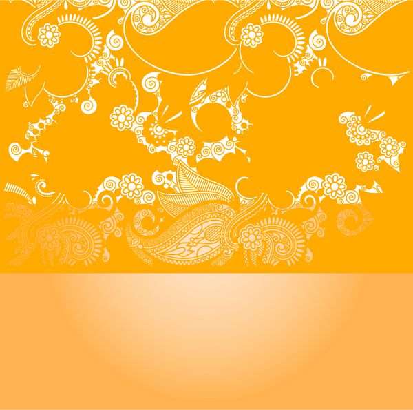 الگوی گل زینتی اسلامی زرد قاب قالب کارت تبریک یا دعوت عروسی به سبک شرقی با محل متن شما تصویر برداری