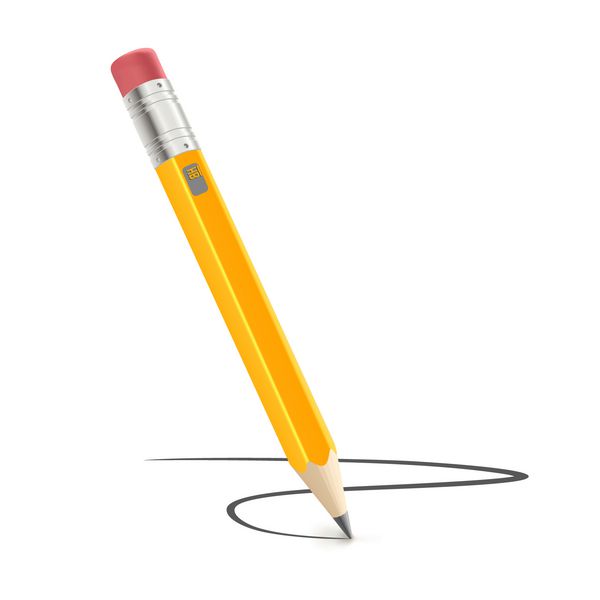 تصویر بردار مداد دقیق تیز جدا شده در زمینه سفید