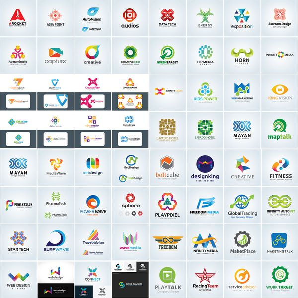 مجموعه طراحی لوگو برای شرکت تجاری خلاق