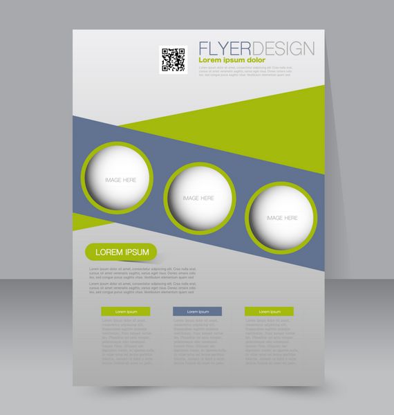 قالب برگه جزوه تجاری پوستر A4 قابل ویرایش برای طراحی آموزش ارائه وب سایت جلد مجله رنگ سبز و خاکستری