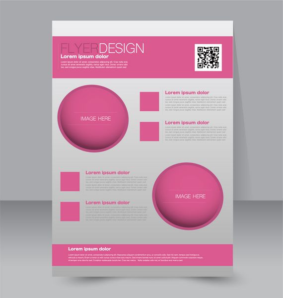 قالب برگه جزوه تجاری پوستر A4 قابل ویرایش برای طراحی آموزش ارائه وب سایت جلد مجله رنگ صورتی