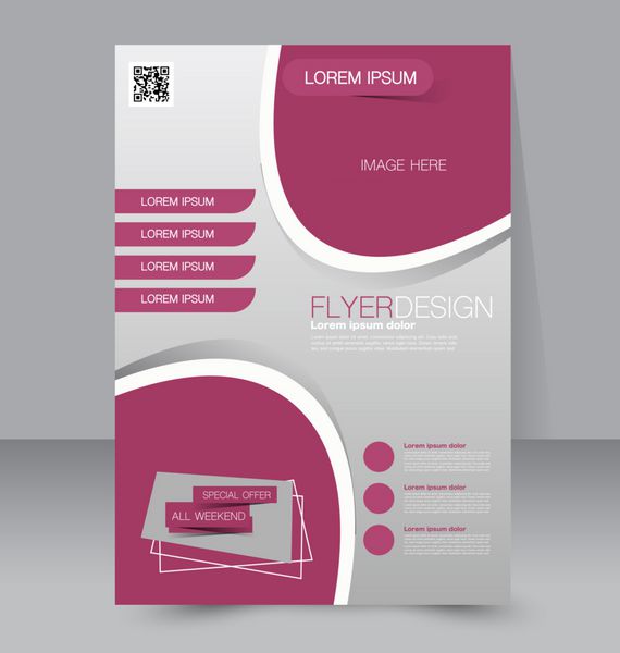 قالب برگه جزوه تجاری پوستر A4 قابل ویرایش برای طراحی آموزش ارائه وب سایت جلد مجله رنگ بنفش