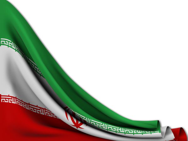 پرچم ایران به منظور ایجاد فضا در زمینه سفید حرکت کرد