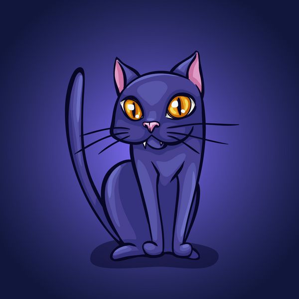 شخصیت گربه ناز هالووین تصویر برداری کارت تبریک هالووین