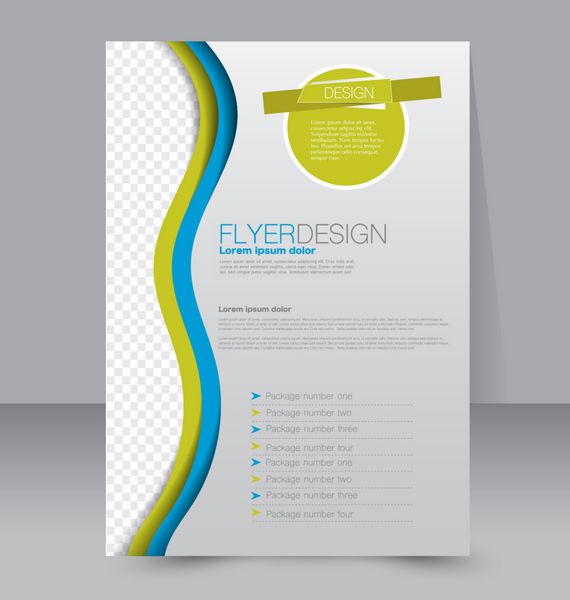 الگو برای بروشور یا فلیکر قابل ویرایش A4 پوستر برای کسب و کار آموزش ارائه وب سایت پوشش مجله رنگ آبی و سبز