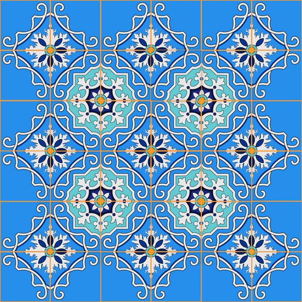 الگوی پچک بدون درز زرق و برق دار از کاشی های رنگارنگ مراکش زیور آلات می توان برای تصویر زمینه الگوی پر شده پس زمینه صفحه وب بافت های سطح استفاده می شود