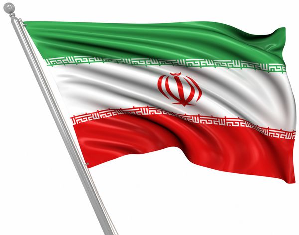 پرچم ایران این یک رایانه تولید شده و تصویر 3D رندر شده است