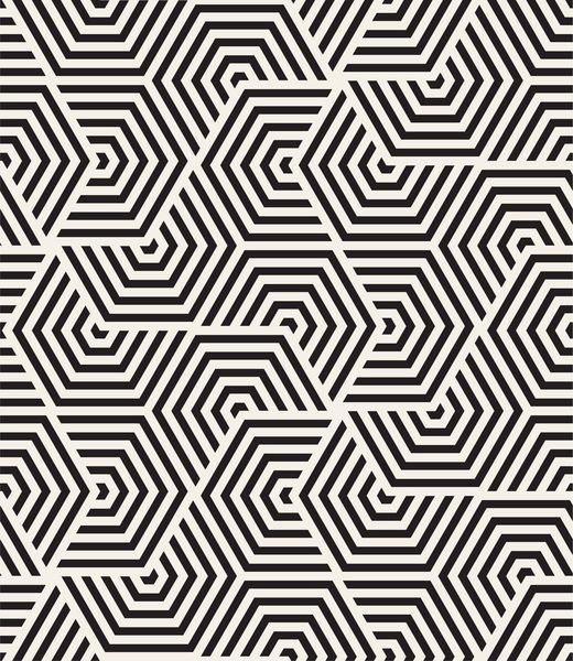 وکتور الگوی بدون درز بافت شیک مدرن تکرار کاشی های هندسی شبکه خطی با شش ضلعی راه راه زمینه هندسی شش ضلعی طراحی گرافیکی معاصر