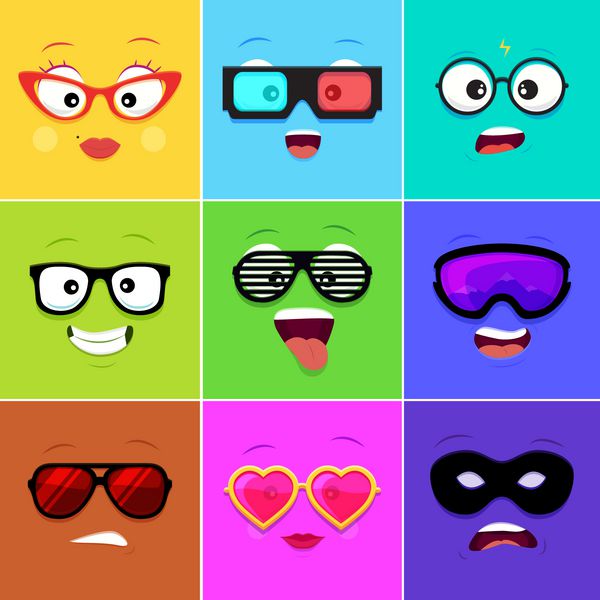 کارتون fs با احساسات نسخه 12 - عینک زن عینک سه بعدی عینک گیک عینک هیپستر عینک باشگاهی عینک اسنوبورد عینک آفتابی عینک قلب ماسک دزد