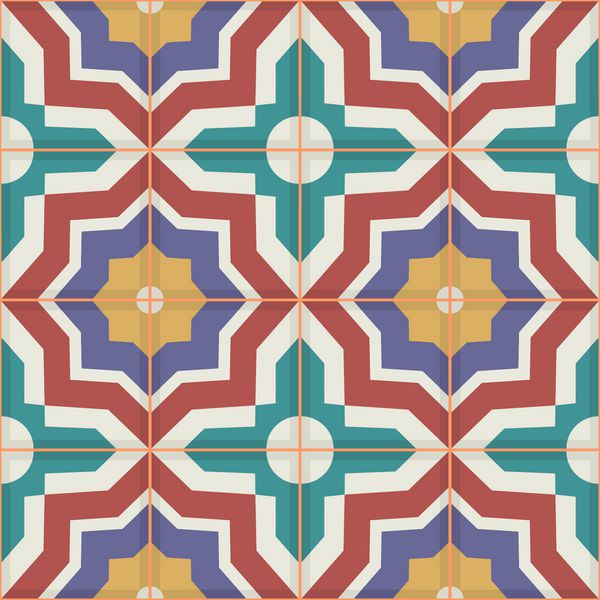 الگوی تکه‌کاری زیبا و بدون درز از کاشی‌های رنگارنگ مراکشی زیور آلات می توان برای کاغذ دیواری پر کردن الگو پس زمینه صفحه وب بافت های گشت و گذار استفاده کرد