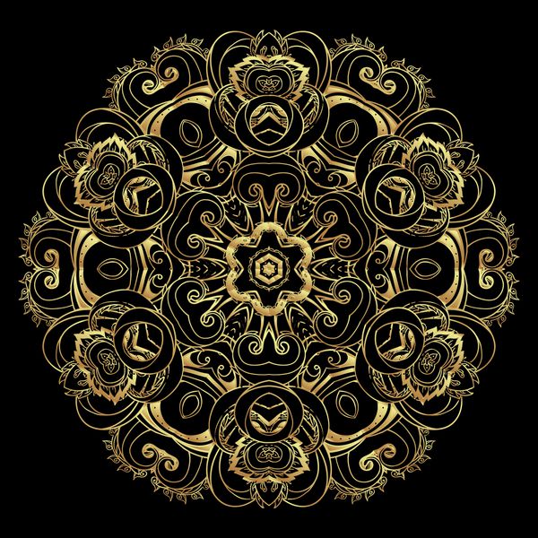 ماندالا الگوی گرد وینتیج زیبا در وکتور