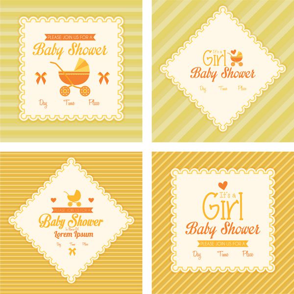 مجموعه ای از برچسب ها بر روی زمینه های بافت مختلف برای حمام نوزاد وکتور