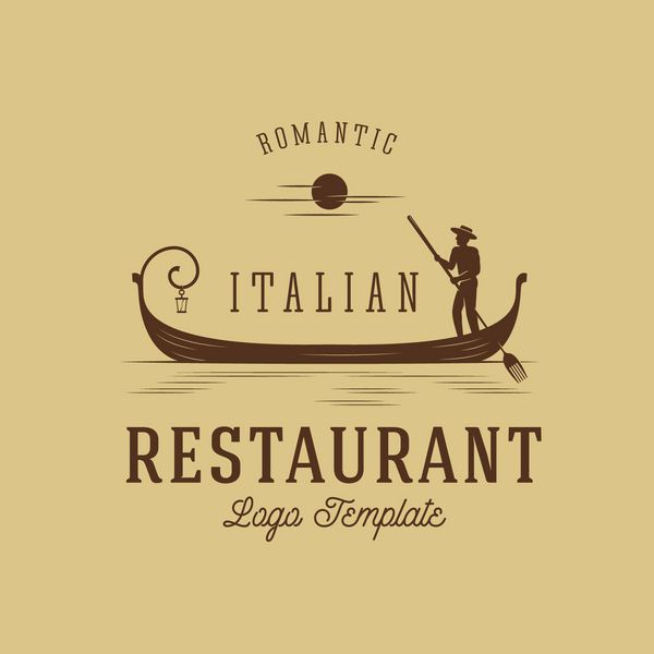 الگوی لوگوی مفهومی بردار انتزاعی رستوران ایتالیایی 2 جدا شده