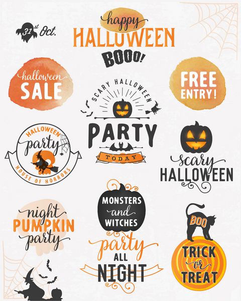 عناصر و نشان های طراحی جشن هالووین در سبک قدیمی