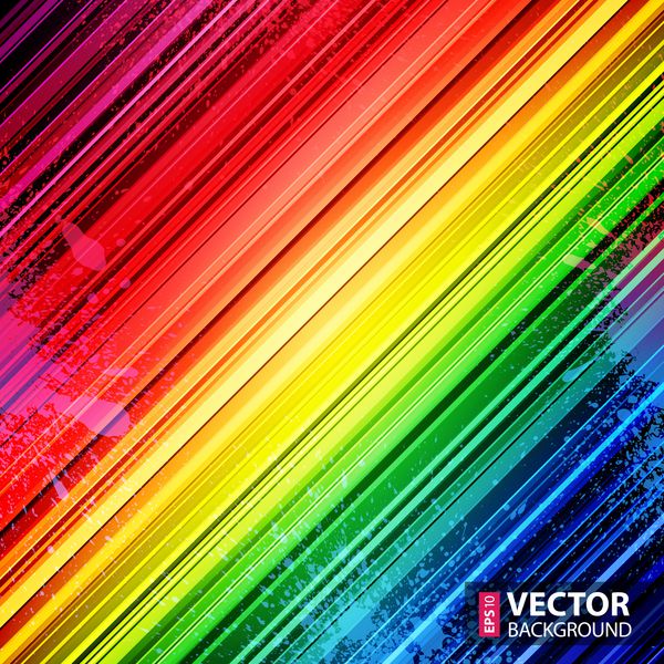 نوارهای مورب رنگین کمان و رنگ های رنگارنگ پس زمینه انتزاعی را می پاشند وکتور rgb