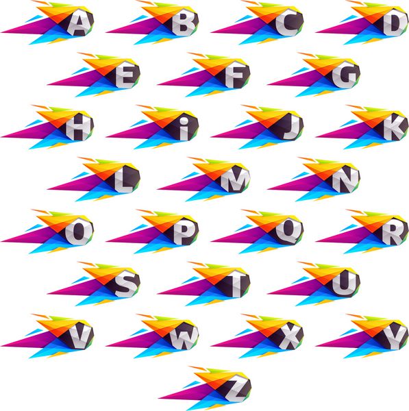 الفبا با دنباله دار چند ضلعی آرم حرف c با دنباله دار چند ضلعی عناصر الگوی طرح چند رنگ وکتور کم رنگ انتزاعی برای برنامه یا هویت شرکت شما