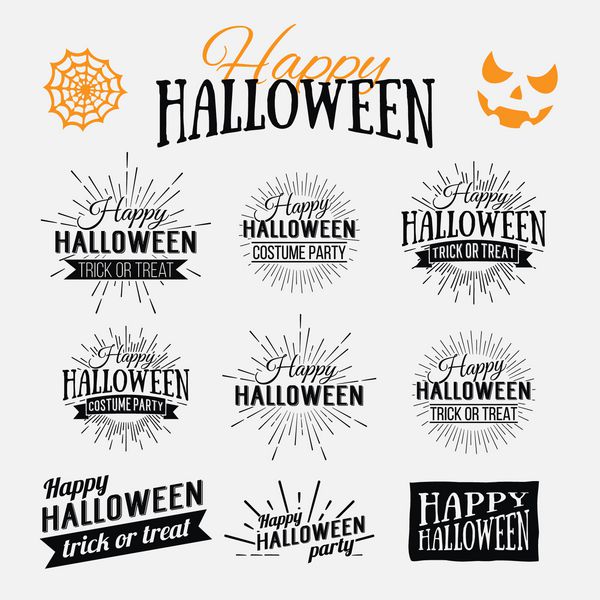 پوستر هالووین مبارک در زمینه آبرنگ روشن با لکه و قطره تصویر برداری از بنر مبارک هالووین با عناصر هالووین خفاش ها تار عنکبوت