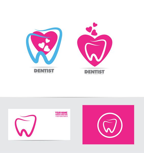 وکتور آرم شرکت الگوی عنصر المان دندانپزشک دندان دندانی