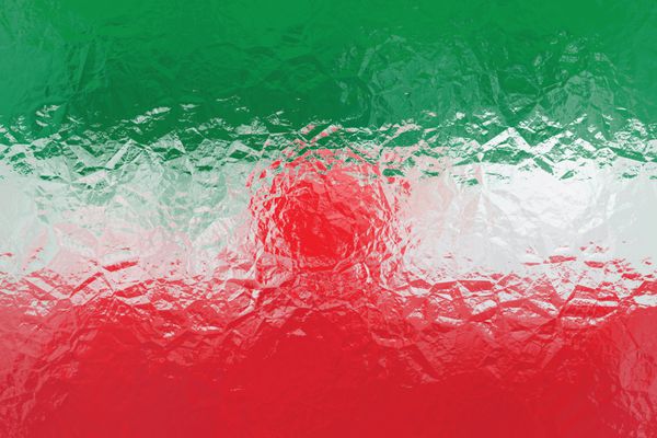 پرچم ایران - الگوی چند ضلعی مثلثی موج سواری فلزی براق