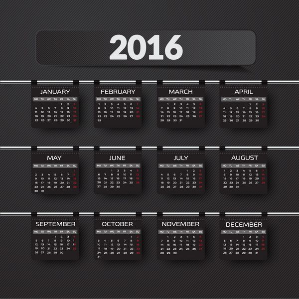 تقویم ساده 2016