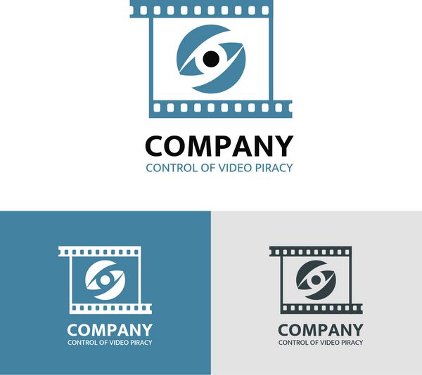 الگوی وکتور لوگو کنترل دزدی ویدیویی توسط شرکت
