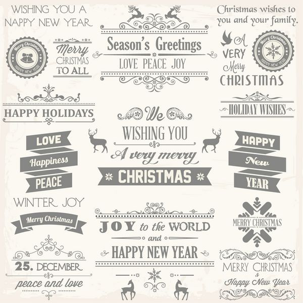 برچسب کریسمس و عناصر طراحی