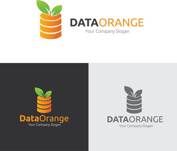 لوگوی نارنجی داده الگوی لوگوی برداری