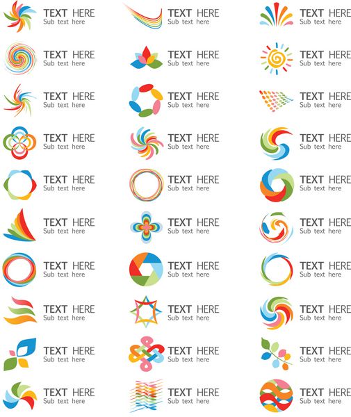 عناصر طراحی هویت برند رنگارنگ نمادها و نمادهای وکتور مانند لوگو مجموعه ای از قالب های لوگوی انتزاعی