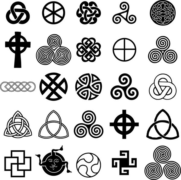 مجموعه ای از نمادهای سلتیک وکتور نمادها مجموعه طراحی