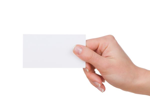 دست و یک کارت جدا شده روی سفید