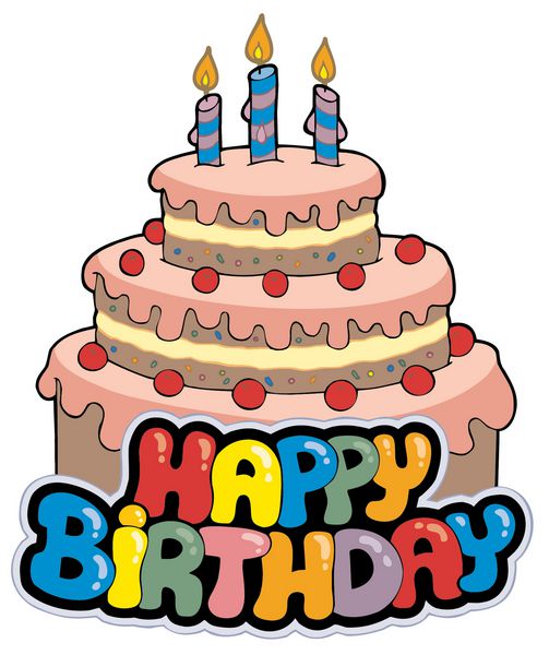 علامت تولدت مبارک با کیک - وکتور