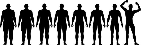 یک مرد رژیم غذایی و ورزش از چربی تا تناسب اندام در قبل و بعد از نمای جلوی سری
