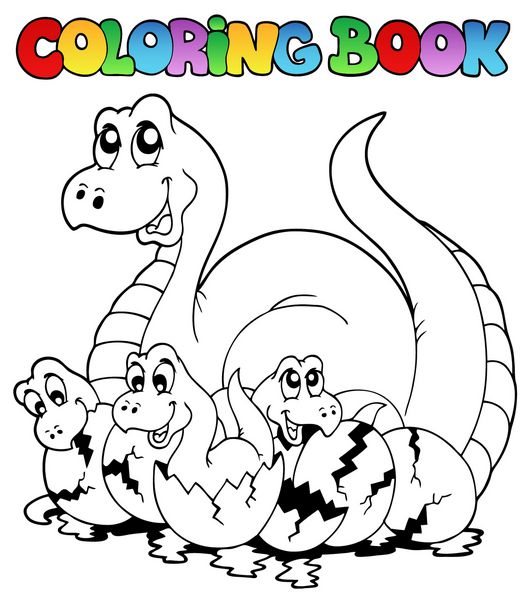 کتاب رنگ آمیزی با دایناسورهای جوان - وکتور