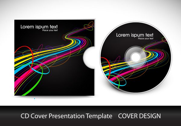 قالب طراحی ارائه جلد سی دی وکتور قابل ویرایش