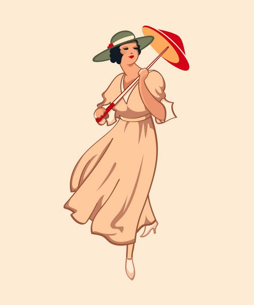 دختر مد بهار هنر نو با چتر