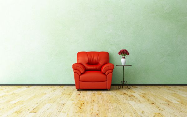 صندلی راحتی و گل رز