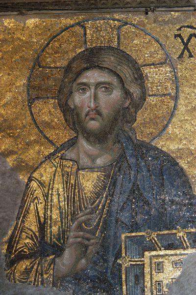 موزاییک بیزانسی عیسی مسیح در ایاصوفیه در استانبول ترکیه