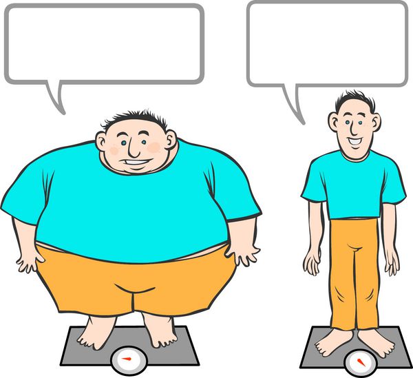 وکتور مردان کارتونی چاق-لاغر
