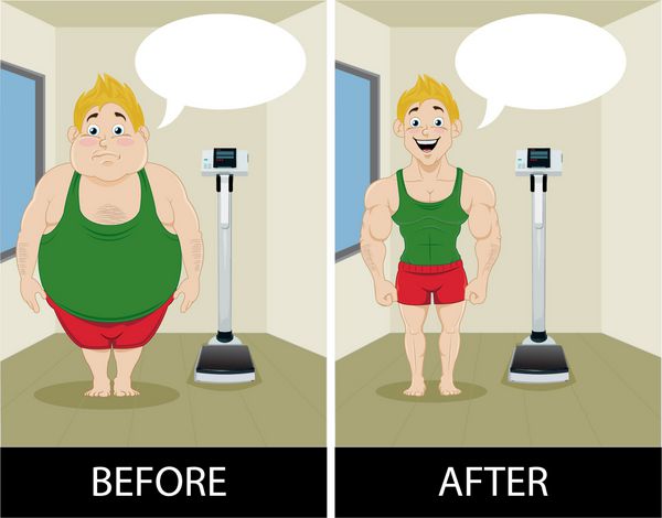 مردان قبل و بعد از برنامه های کاهش وزن