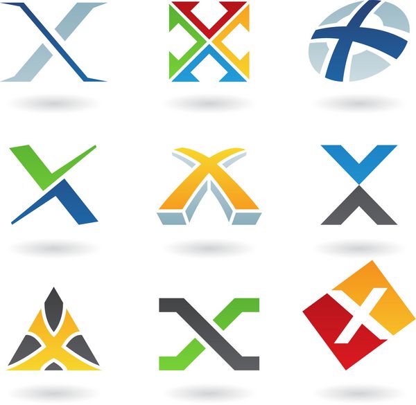وکتور از نمادهای انتزاعی بر اساس حرف x