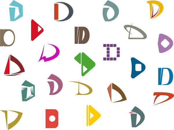 مجموعه ای از نمادهای الفبا و عناصر حرف d - همچنین به عنوان نماد چنین آرم نسخه jpeg نیز در گالری موجود است